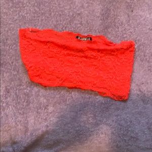 Ravey Red lace tubetop